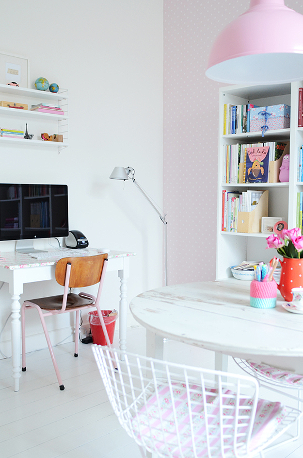 Para amar: um escritório super feminino e delicado