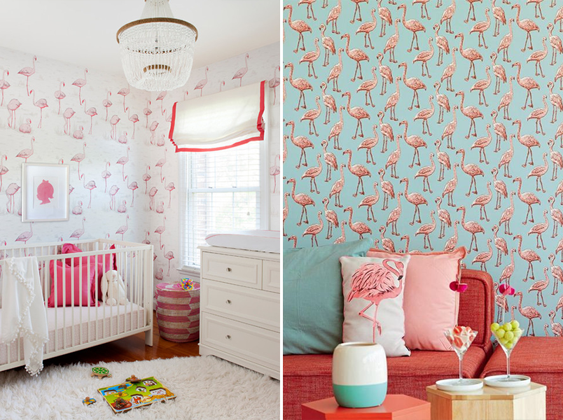 Decoração com flamingos