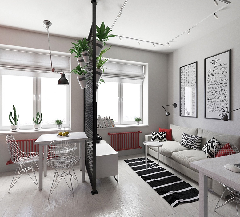 Boa ideia para delimitar os ambientes em um apartamento pequeno