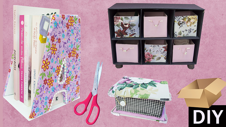 DIY – 3 ideias de organizadores para casa usando papelão